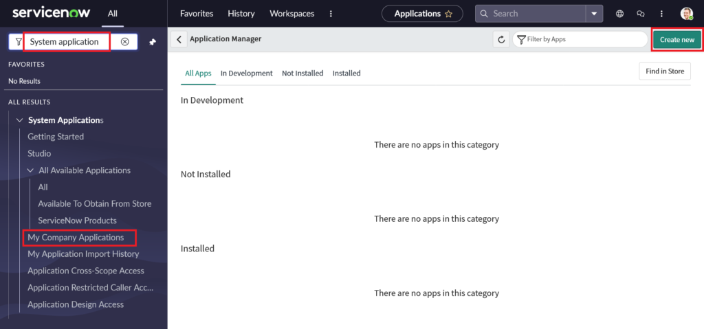 Create an application
